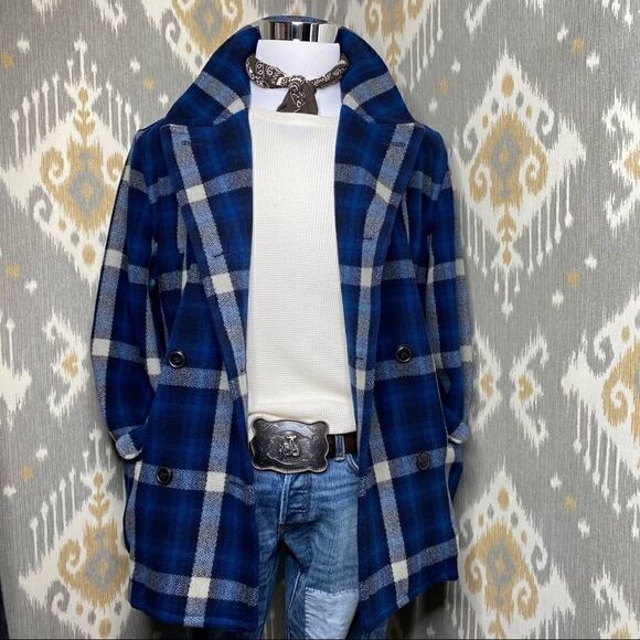 Polo Ralph Lauren "Rugged Icons Collection" Blue Ketchum Wool Plaid Ranch Coat - Picture 9 of 16